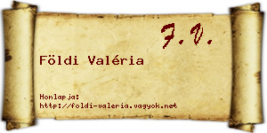 Földi Valéria névjegykártya